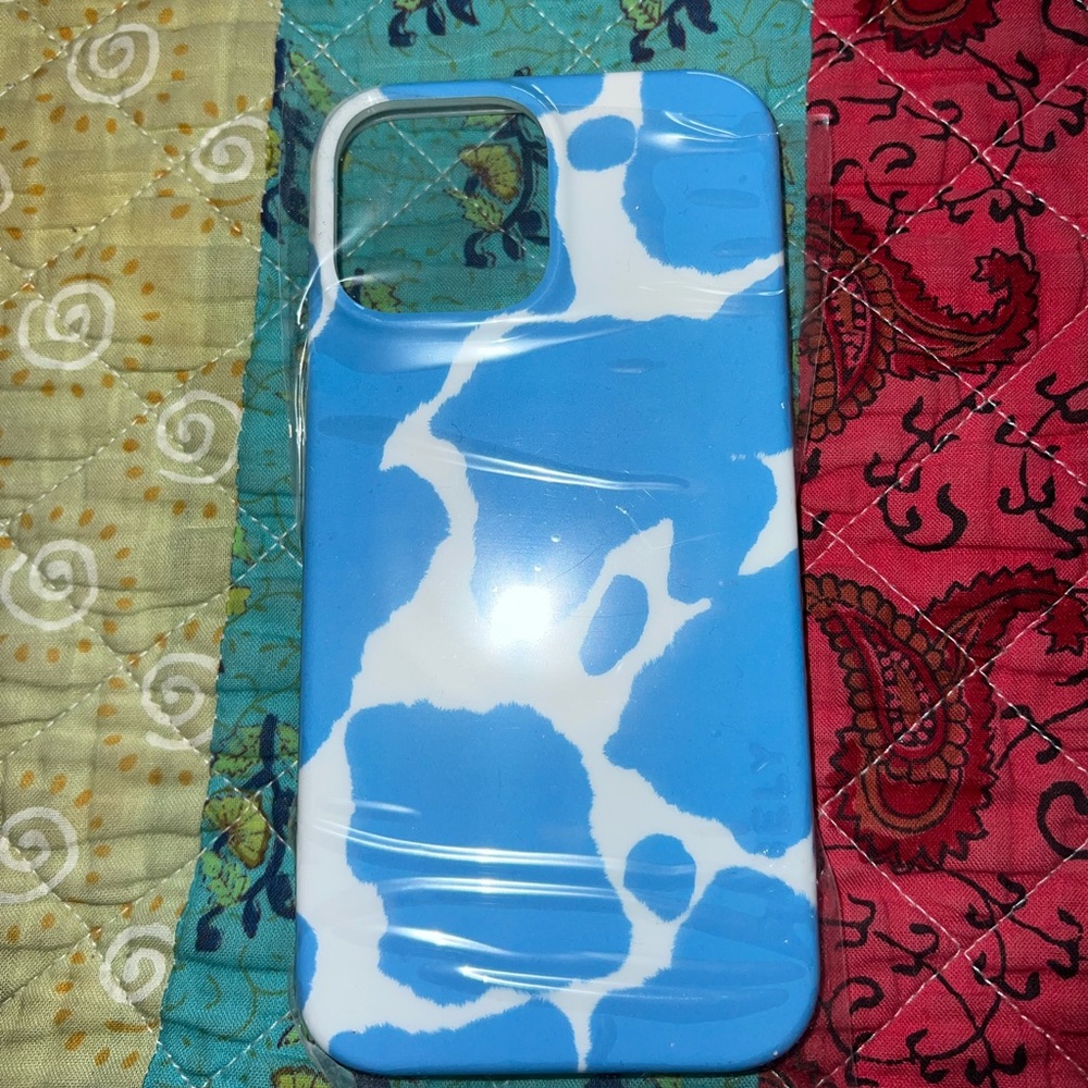 Current MOOd | Light Blue Cow Print Case IPhone 13 Pro Max